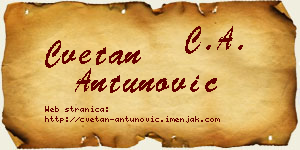 Cvetan Antunović vizit kartica